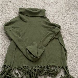 Ruffled Green Winter Turtleneck